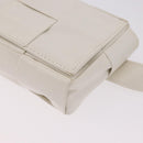 BOTTEGA VENETA MAXI INTRECCIATO Cassette Bag Leather White Silver Auth bs36173A-15