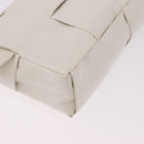BOTTEGA VENETA MAXI INTRECCIATO Cassette Bag Leather White Silver Auth bs36173A-16