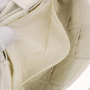 BOTTEGA VENETA MAXI INTRECCIATO Cassette Bag Leather White Silver Auth bs36173A-20