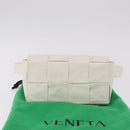 BOTTEGA VENETA MAXI INTRECCIATO Cassette Bag Leather White Silver Auth bs36173A-12