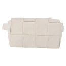 BOTTEGA VENETA MAXI INTRECCIATO Cassette Bag Leather White Silver Auth bs36173A-13