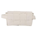 BOTTEGA VENETA MAXI INTRECCIATO Cassette Bag Leather White Silver Auth bs36173A-2