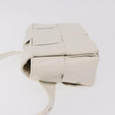 BOTTEGA VENETA MAXI INTRECCIATO Cassette Bag Leather White Silver Auth bs36173A-4