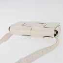 BOTTEGA VENETA MAXI INTRECCIATO Cassette Bag Leather White Silver Auth bs36173A-6