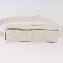 BOTTEGA VENETA MAXI INTRECCIATO Cassette Bag Leather White Silver Auth bs36173A-5