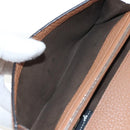 FENDI Seleria Peek A Boo Long Wallet Leather Brown Silver Auth bs36174A-15