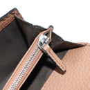 FENDI Seleria Peek A Boo Long Wallet Leather Brown Silver Auth bs36174A-16