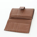 FENDI Seleria Peek A Boo Long Wallet Leather Brown Silver Auth bs36174A-19