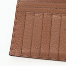 FENDI Seleria Peek A Boo Long Wallet Leather Brown Silver Auth bs36174A-20