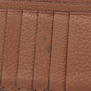 FENDI Seleria Peek A Boo Long Wallet Leather Brown Silver Auth bs36174A-21