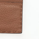 FENDI Seleria Peek A Boo Long Wallet Leather Brown Silver Auth bs36174A-22