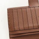 FENDI Seleria Peek A Boo Long Wallet Leather Brown Silver Auth bs36174A-23
