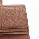 FENDI Seleria Peek A Boo Long Wallet Leather Brown Silver Auth bs36174A-25