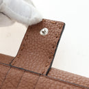 FENDI Seleria Peek A Boo Long Wallet Leather Brown Silver Auth bs36174A-26
