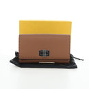 FENDI Seleria Peek A Boo Long Wallet Leather Brown Silver Auth bs36174A-29