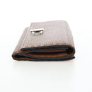 FENDI Seleria Peek A Boo Long Wallet Leather Brown Silver Auth bs36174A-5