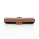 FENDI Seleria Peek A Boo Long Wallet Leather Brown Silver Auth bs36174A-6