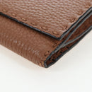 FENDI Seleria Peek A Boo Long Wallet Leather Brown Silver Auth bs36174A-9