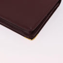 CARTIER Must Line Long Wallet Leather Bordeaux Gold Auth bs36176V-11