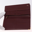 CARTIER Must Line Long Wallet Leather Bordeaux Gold Auth bs36176V-12