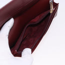 CARTIER Must Line Long Wallet Leather Bordeaux Gold Auth bs36176V-14