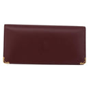 CARTIER Must Line Long Wallet Leather Bordeaux Gold Auth bs36176V-2
