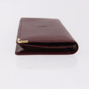 CARTIER Must Line Long Wallet Leather Bordeaux Gold Auth bs36176V-4