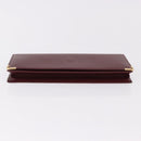 CARTIER Must Line Long Wallet Leather Bordeaux Gold Auth bs36176V-7