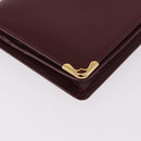 CARTIER Must Line Long Wallet Leather Bordeaux Gold Auth bs36176V-8