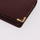 CARTIER Must Line Long Wallet Leather Bordeaux Gold Auth bs36176V-9