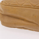 CHANEL Matelasse Chain Shoulder Bag Lamb Skin Beige Gold CC Auth bs36177-6