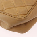 CHANEL Matelasse Chain Shoulder Bag Lamb Skin Beige Gold CC Auth bs36177-17