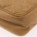 CHANEL Matelasse Chain Shoulder Bag Lamb Skin Beige Gold CC Auth bs36177-18