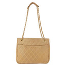 CHANEL Matelasse Chain Shoulder Bag Lamb Skin Beige Gold CC Auth bs36177-2