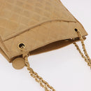 CHANEL Matelasse Chain Shoulder Bag Lamb Skin Beige Gold CC Auth bs36177-7