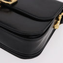 CELINE Shoulder Bag Leather Black Gold Auth bs36178A-11