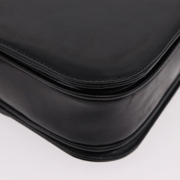 CELINE Shoulder Bag Leather Black Gold Auth bs36178A