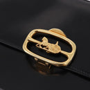 CELINE Shoulder Bag Leather Black Gold Auth bs36178A-14