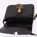 CELINE Shoulder Bag Leather Black Gold Auth bs36178A-15
