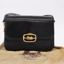 CELINE Shoulder Bag Leather Black Gold Auth bs36178A-24