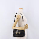 CELINE Shoulder Bag Leather Black Gold Auth bs36178A-25