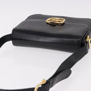 CELINE Shoulder Bag Leather Black Gold Auth bs36178A-6