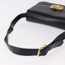 CELINE Shoulder Bag Leather Black Gold Auth bs36178A-7