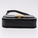 CELINE Shoulder Bag Leather Black Gold Auth bs36178A-9
