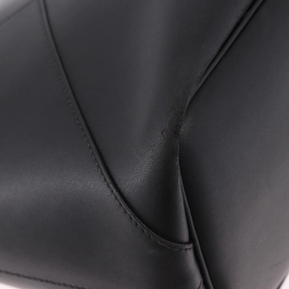GIVENCHY Tote Bag Leather Black Gold Auth bs36179A