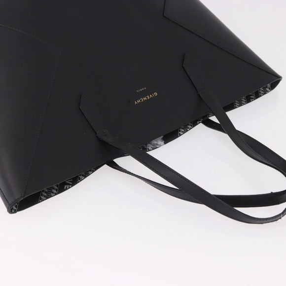 GIVENCHY Tote Bag Leather Black Gold Auth bs36179A