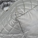 CHANEL Cococoon Tote Bag Coated Canvas Silver CC Auth bs36183-12