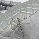 CHANEL Cococoon Tote Bag Coated Canvas Silver CC Auth bs36183-14
