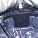 CHANEL Cococoon Tote Bag Coated Canvas Silver CC Auth bs36183-16