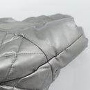 CHANEL Cococoon Tote Bag Coated Canvas Silver CC Auth bs36183-9